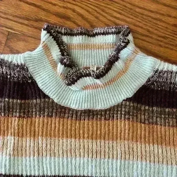 Free People NWT Best Intentions Knit Striped Short Sleeve Sweater Size XS Boho - Picture 9 of 10